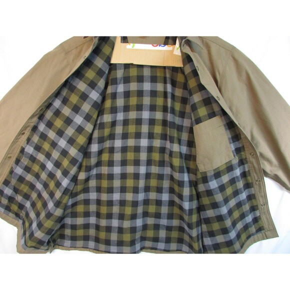 Carhartt Jacket Mens 2XL Canvas Brown Flannel Lined Shirt Coat Workwear 104146 - Picture 4 of 16